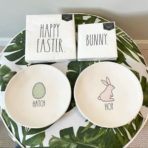 NEW Rae Dunn Easter Plates and Napkin Bundle